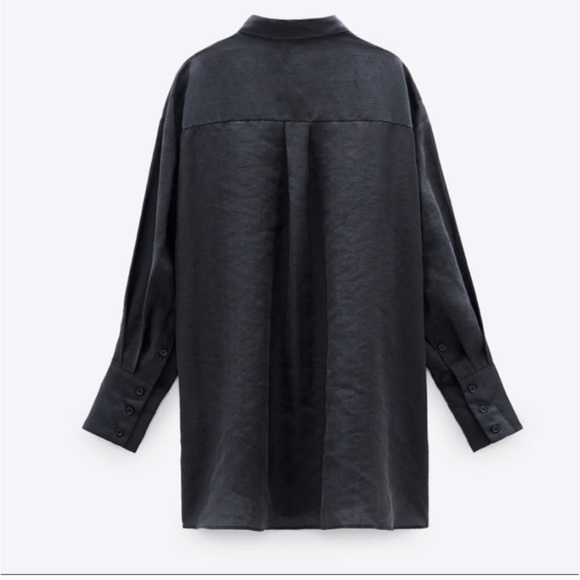 Zara Oversized Button Up in Color Gray, Size Large - Picture 6 of 7